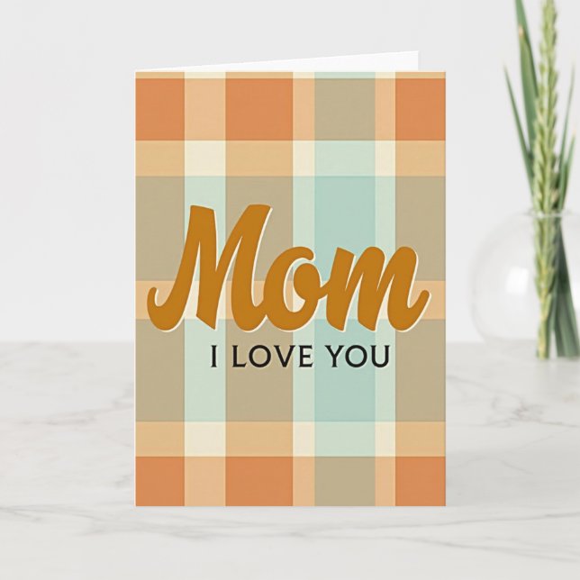 Warme Mama ich liebe dich Karo Karte (Vorderseite)