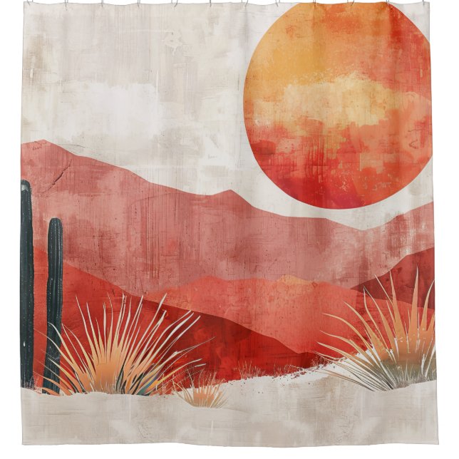 Warme Minimalistisch - Abstrakte Landschaft der Bo Duschvorhang (Vorderseite)