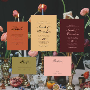 Warme, Minimalistische Script-Hochzeit Einladung