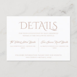 Warme Minimalistische Terracotta Hochzeiten Detail Begleitkarte