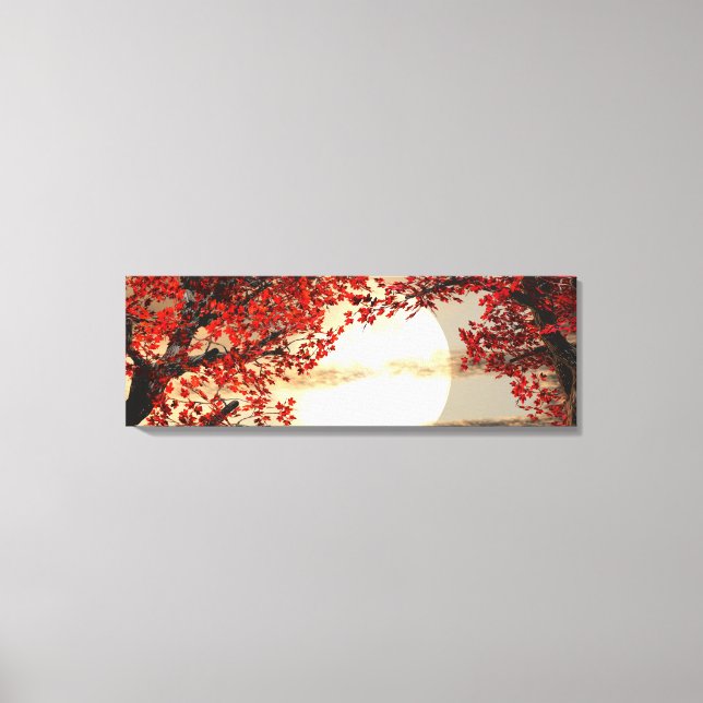 Warme Nacht unter dem roten Baum - Digitale Kunst Leinwanddruck (Vorderseite)