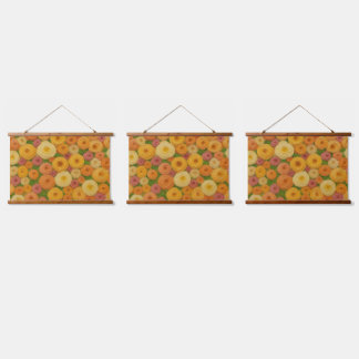 Warme nahtlose Herbst-Blumenmuster-Ölgemälde A Wandteppich Mit Holzrahmen