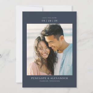 Warme Navy-Minimalistische Fotografie Save The Date
