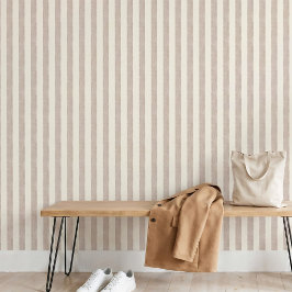 Warme neutrale Boho-Taupe-Beige-Streifen Skandinav Tapete