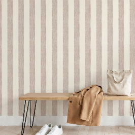 Warme neutrale Boho-Taupe-Beige-Streifen Skandinav Tapete