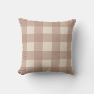 Warme neutrale Gingham-Kissen Kissen