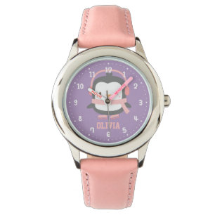 Warme Niedliche Pinguin-Girls behalten Armbanduhr