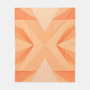 Warme orange geometrische Sternenexplosion Abstrak Fleecedecke