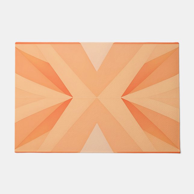 Warme orange geometrische Sternenexplosion Abstrak Fußmatte (Vorderseite)