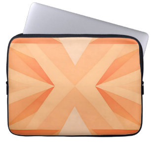Warme orange geometrische Sternenexplosion Abstrak Laptopschutzhülle