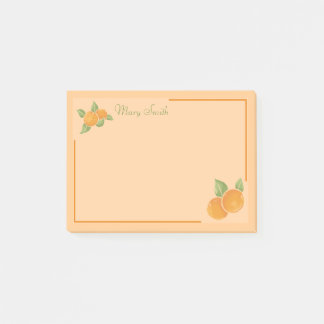 Warme Orangen-Zitrus-Randgestaltung Post-it Klebezettel