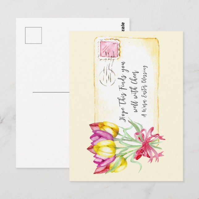 Warme Ostern Segen Tulips | Postkarte (Vorne/Hinten)