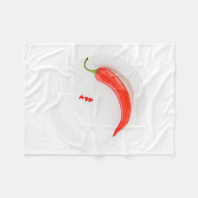 Warme Paprika Weißrot Fleecedecke (Vorderseite (Horizontal))