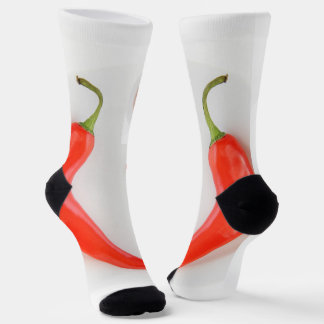 Warme Paprika Weißrot Socken