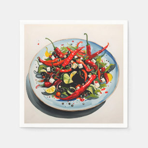 Warme Paprikaschoten Salat Serviette