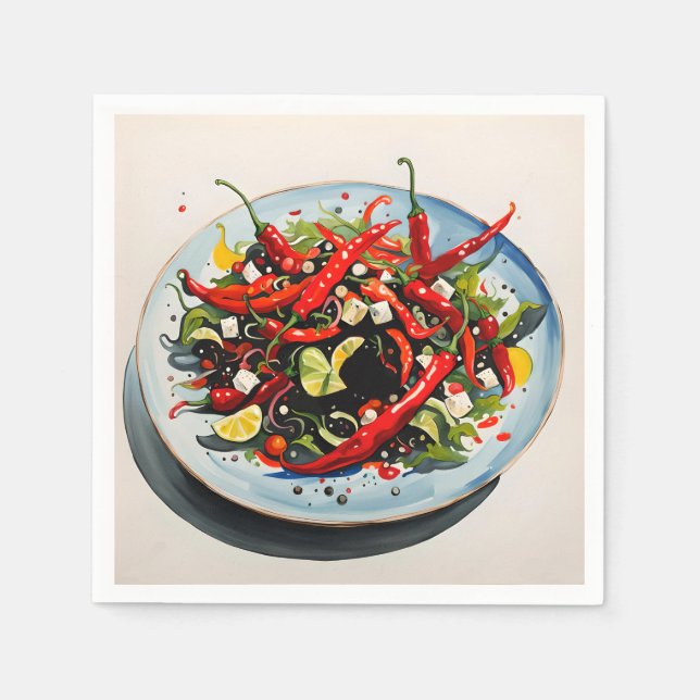 Warme Paprikaschoten Salat Serviette (Vorderseite)
