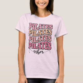 Warme Pastell-Retro-Wellen-Pilates-Typografie-Ästh T-Shirt