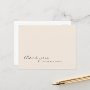Warme Pfirsich-Einfarbige Schriftart Vielen Dank P Postkarte