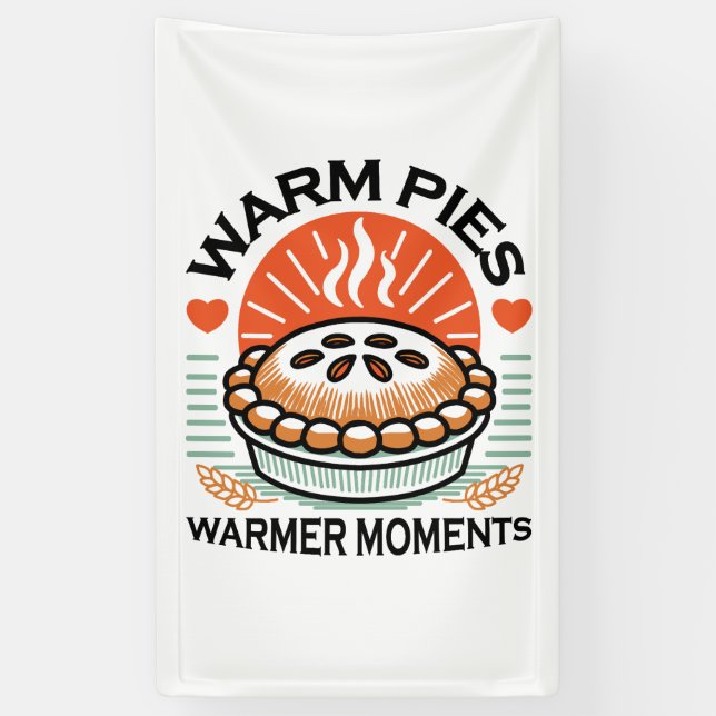 Warme Pies Warmer Momente - Gemütliche Herbstgesta Banner (Vertikal)