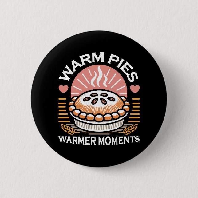 Warme Pies Warmer Momente - Gemütliche Herbstgesta Button (Vorderseite)