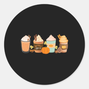 Warme Pumpkin Gewürz Latte Drinks Fall Kaffeelette Runder Aufkleber