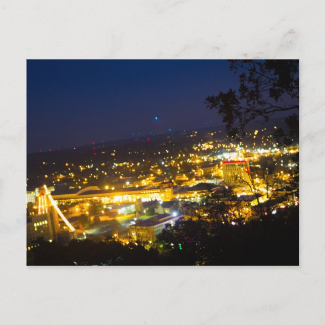 Warme Quellen, Arkansas in der Nacht Postkarte (Vorderseite)