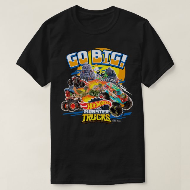 Warme Räder Monster Trucks gehen groß T-Shirt (Design vorne)