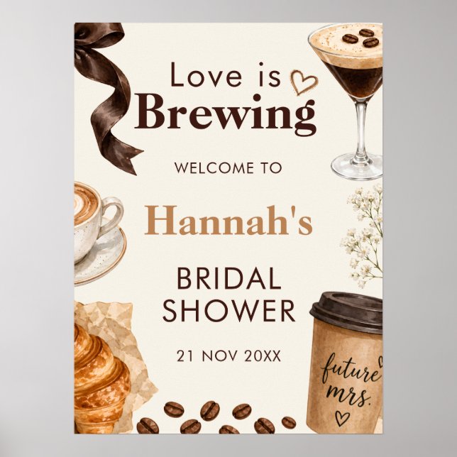 Warme redaktionelle Liebe brodelt Café Poster Schi (Vorne)