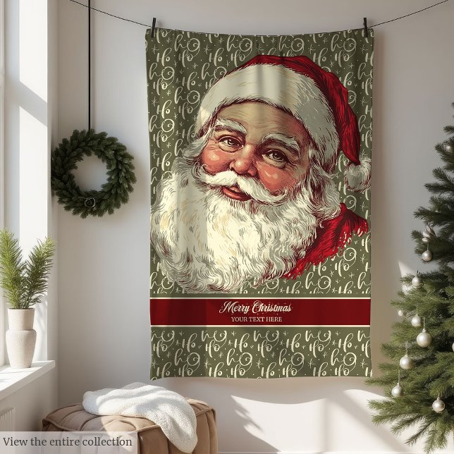 Warme Retro Santa Fleece Blanket für Weihnachtsspa (Warm Retro Santa Fleece Blanket for Christmas Fun)