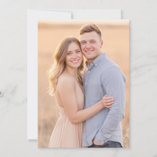 Warme romantische Pfirsich-Foto-Hochzeitseinladung Einladung