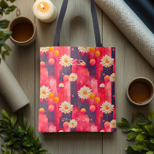 Warme rosa Blumenmuster – Künstlerische Daisy Bota