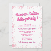 Warme rosa Brautdusche Einladungen Farbenfrohe Tre