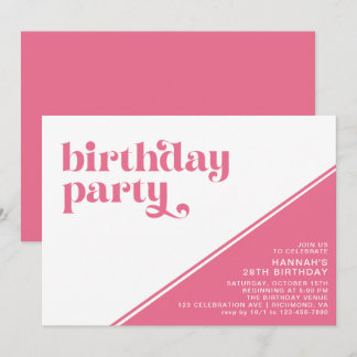 Warme Rosa Cerealien Retro Giro jedes Alter Geburt Einladung