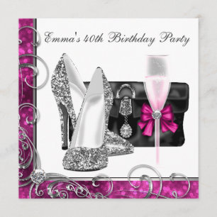 Warme rosa Geburtstagsparty der Frauen Einladung