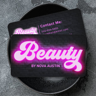 Warme rosa Glam Beauty Salon Frisör QR Code Visitenkarte