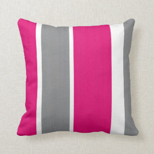 Warme rosa graue und weiße Streifen Moderne Kissen