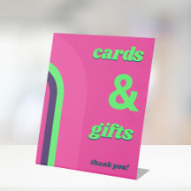 Warme rosa Groovy Retro Karten und Geschenke Hochz