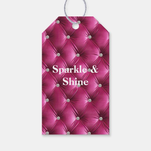 Warme rosa Imitate Velvet Geschenkanhänger (Vorderseite)