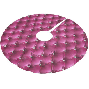 Warme rosa Imitate Velvet Polyester Weihnachtsbaumdecke