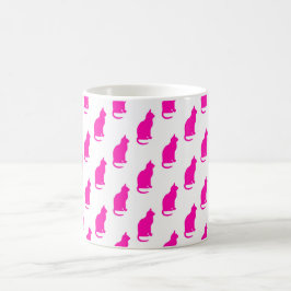 Warme rosa Katzenmuster Katzen Weiße Textur Kaffeetasse