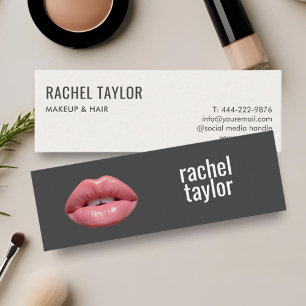 Warme rosa Lippen   Charcoal Makeup Business Card Mini Visitenkarte