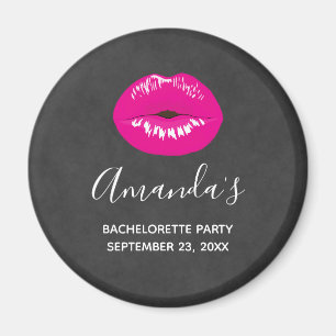 Warme Rosa Lippen Glamour Illustration Bachelorett Magnet