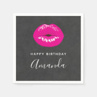 Warme rosa Lippen Glamour Illustration Geburtstag