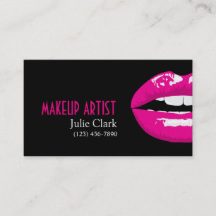 Warme rosa Lippen Makeup Artist Business Card Visitenkarte