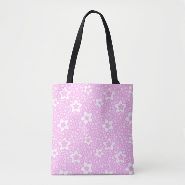 Warme rosa Retropolka-Punkte mit Blumenmuster (Vorderseite)