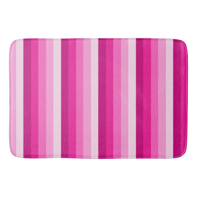 Warme rosa Schattenstreifen Badematte (Vorderseite)