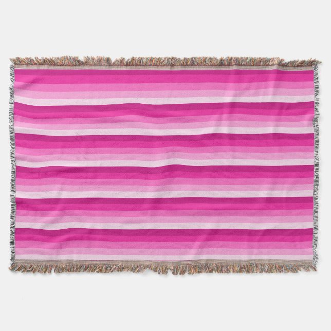 Warme rosa Schattenstreifen Decke (Vorderseite)