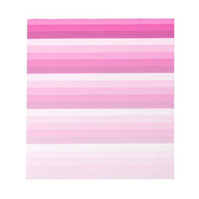 Warme rosa Schattenstreifen Notizblock (Vorderseite)