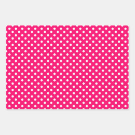 Warme rosa Streifen Geschenkpapier Set