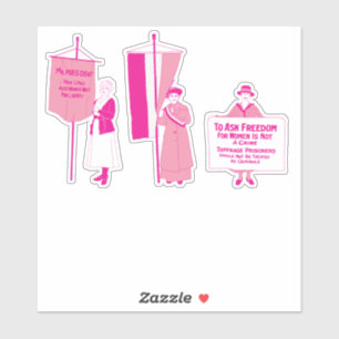 Warme Rosa Suffragettes Aufkleber